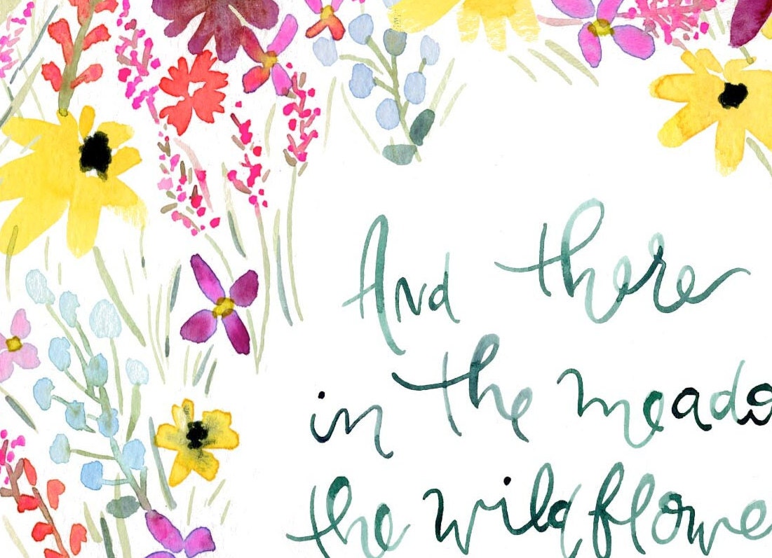 Handpainted Wildflower Print | Botanical Watercolor Wall Art for Nature Lovers