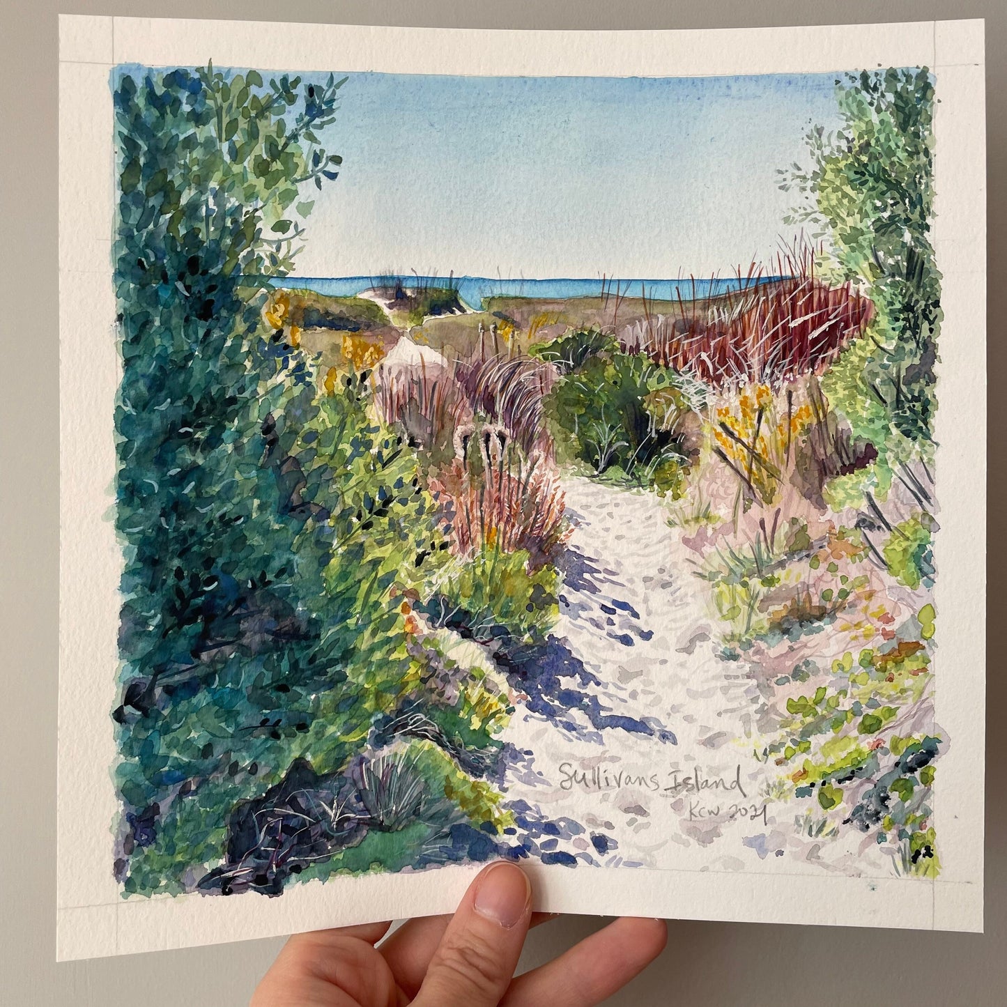 South Carolina Coastline Watercolor Print | Island & Beach Artwork | Coastal Dunes Landscape Decor