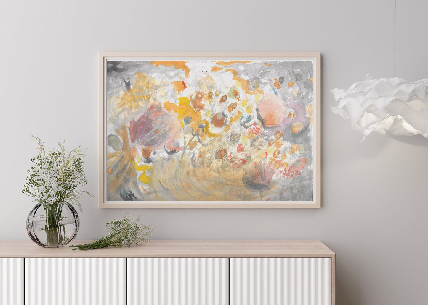 Abstract Seashells wall art | Modern beach house watercolor painting | Minimalist coastal decor