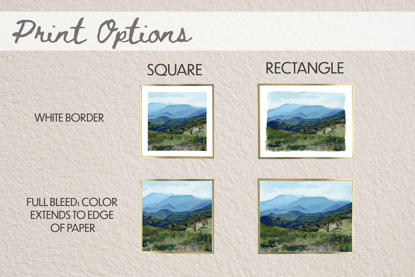 Roan Mountain watercolor print | Tennessee landscape painting | Hiking wall art
