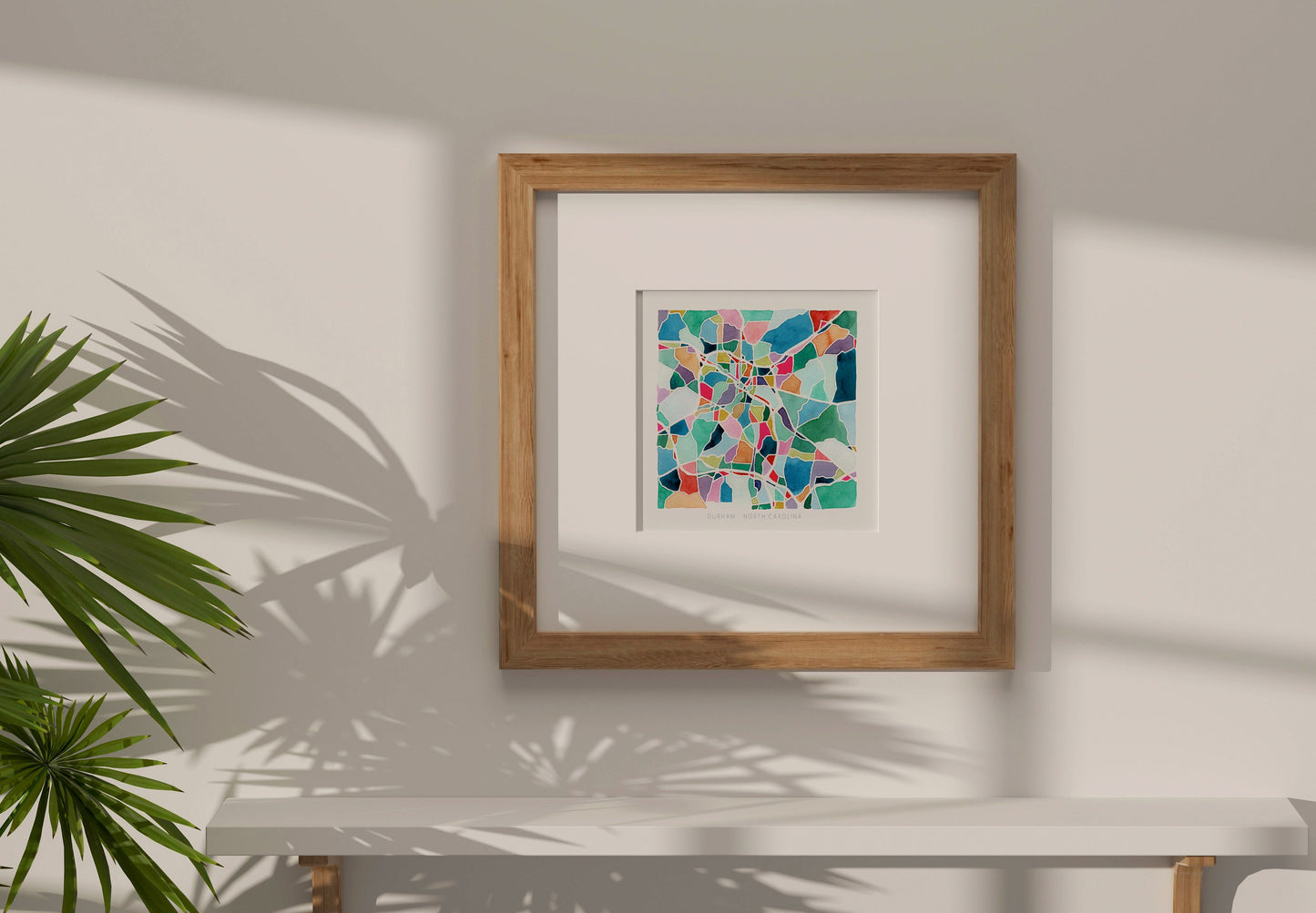 Durham, NC map | North Carolina watercolor painting | Housewarming gift