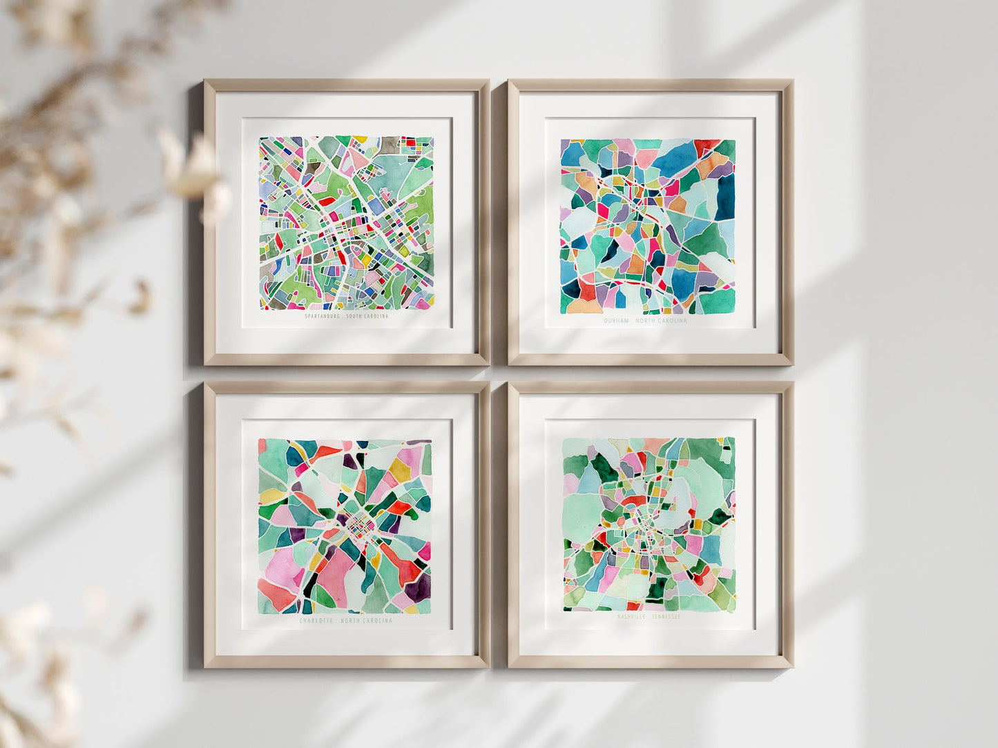 Charleston, SC street map | South Carolina mosaic watercolor painting | Housewarming gift