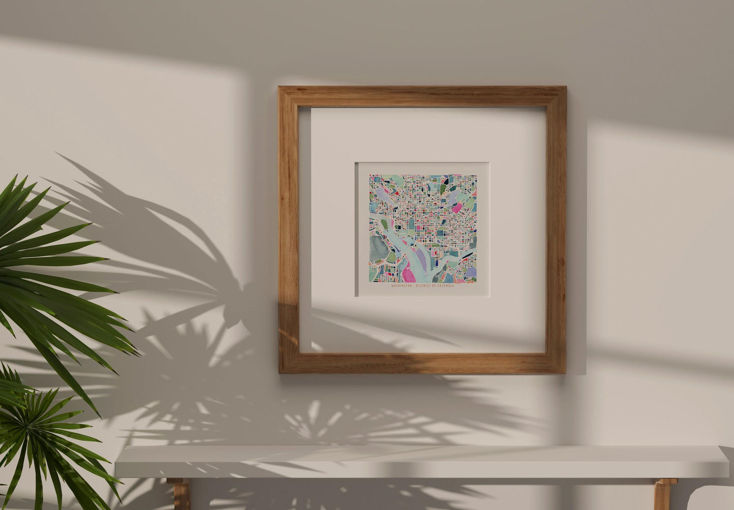 Washington, DC city map | District of Columbia abstract painting | Colorful US Capitol street map