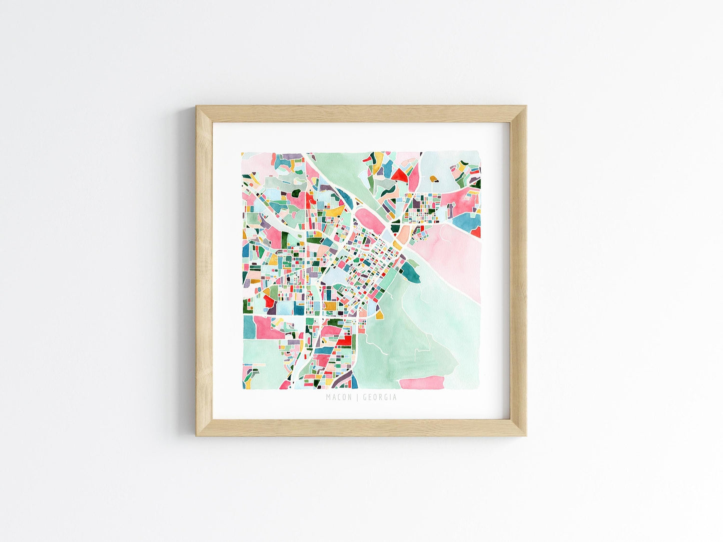 La Crosse, WI city map | Wisconsin abstract painting | Colorful street map