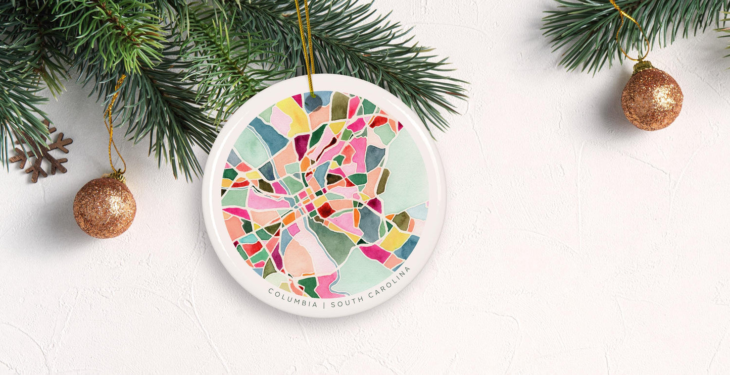 Columbia SC Christmas Ornament | Elegant ceramic holiday decoration