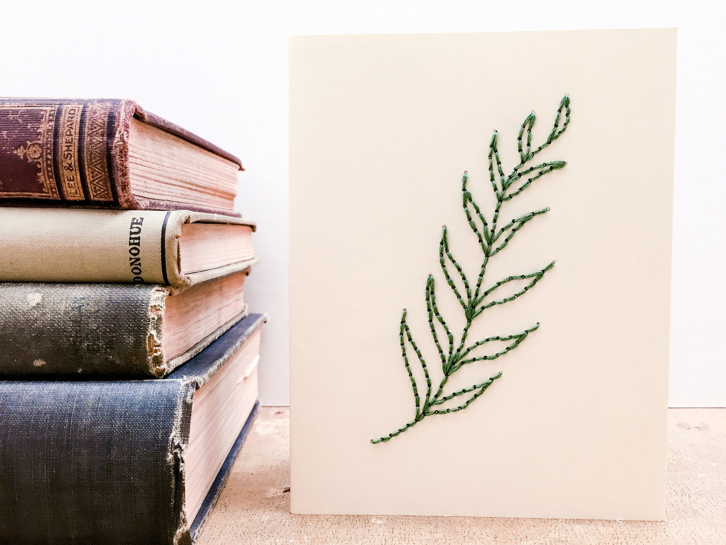Fern . Hand Embroidered Card . Botanical Card