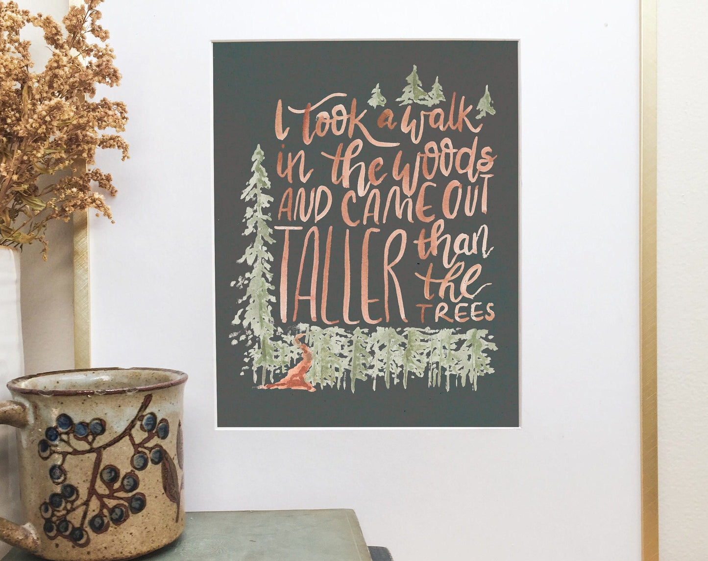 I Took a Walk in the Woods | Henry David Thoreau literary quote | Naturalist artwork for kids room