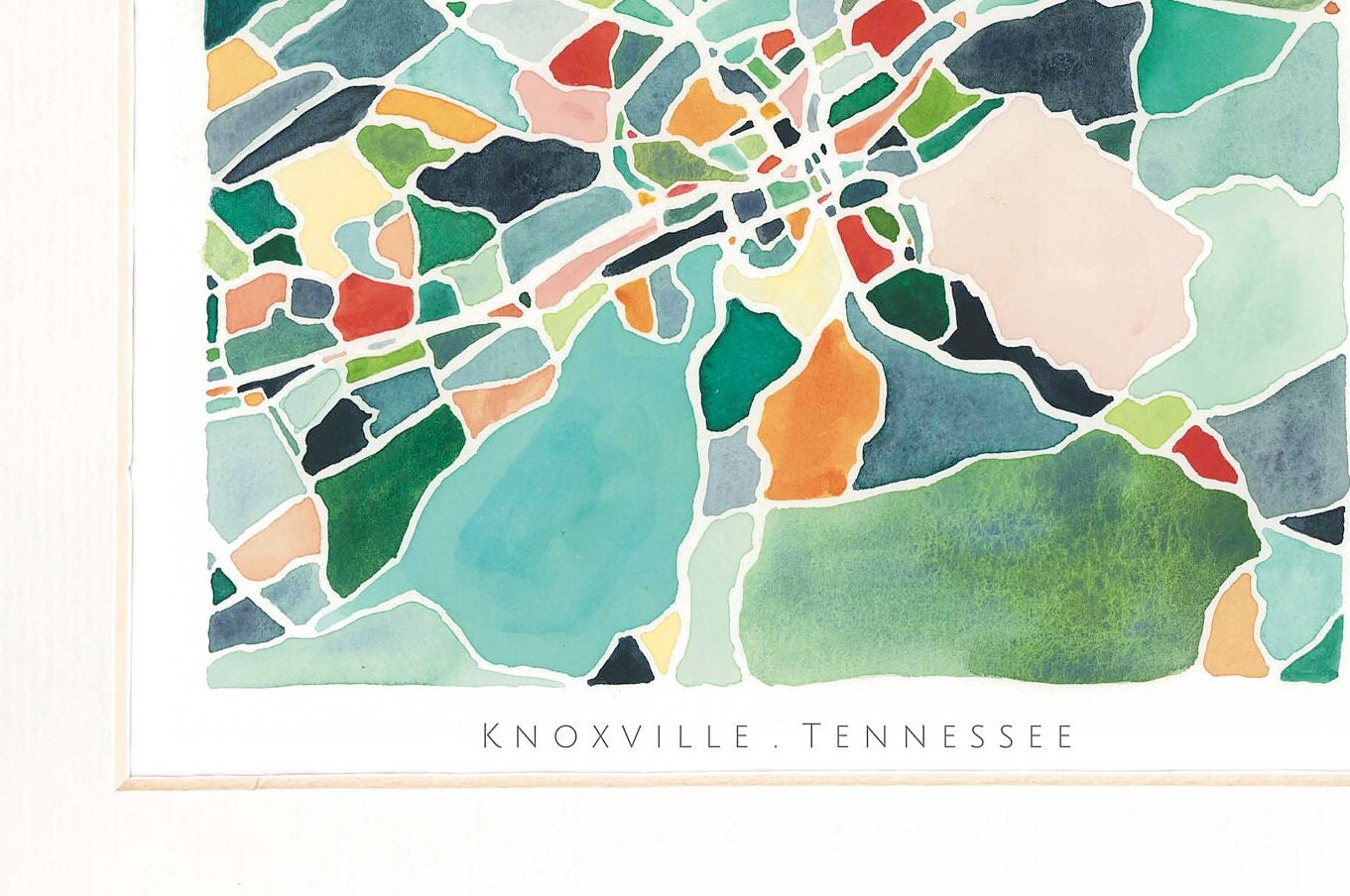 Knoxville, TN map | Tennessee watercolor painting | Housewarming gift