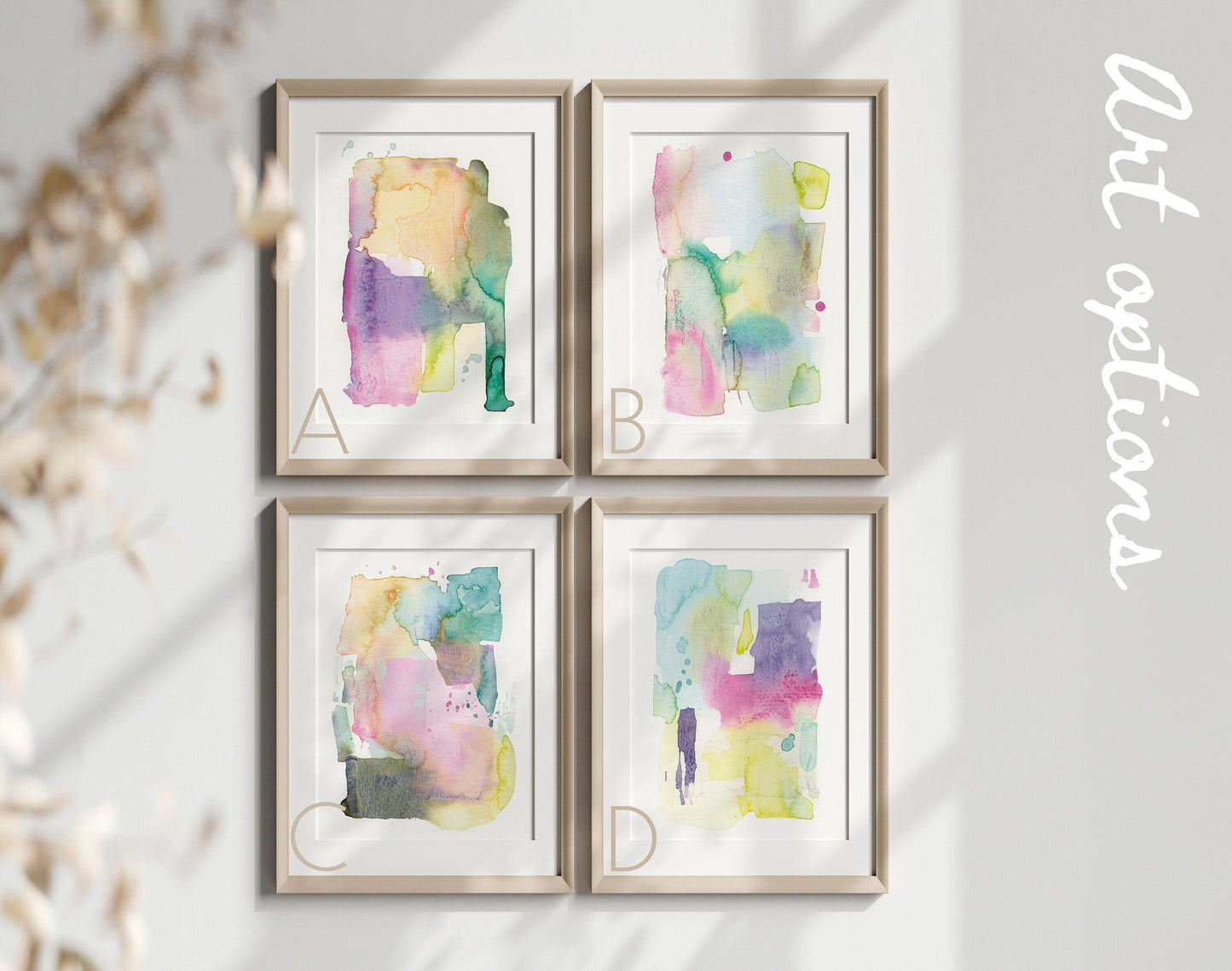 Modern abstract watercolor print | Traditional Home Decor | Colorful Wall Art