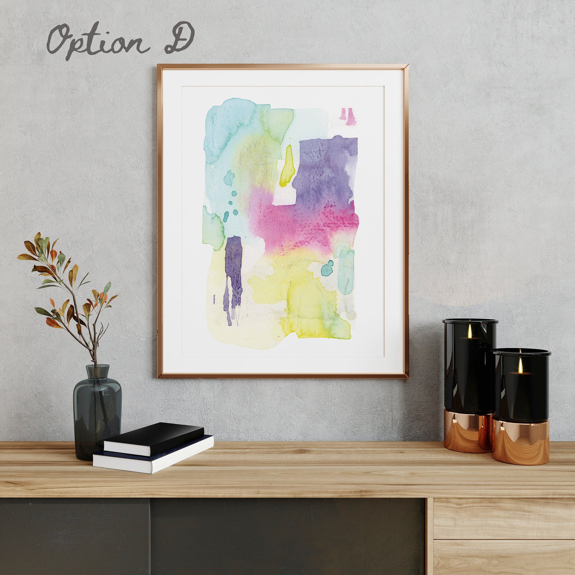 Modern abstract watercolor print | Traditional Home Decor | Colorful Wall Art