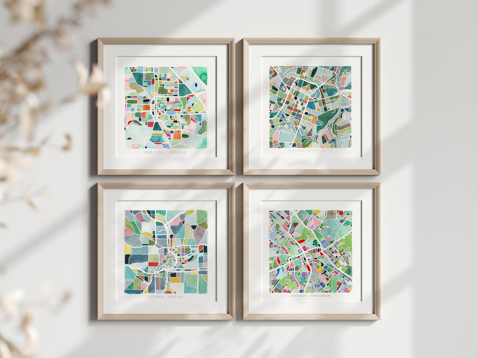 Marietta, GA map | Georgia watercolor painting | Housewarming gift