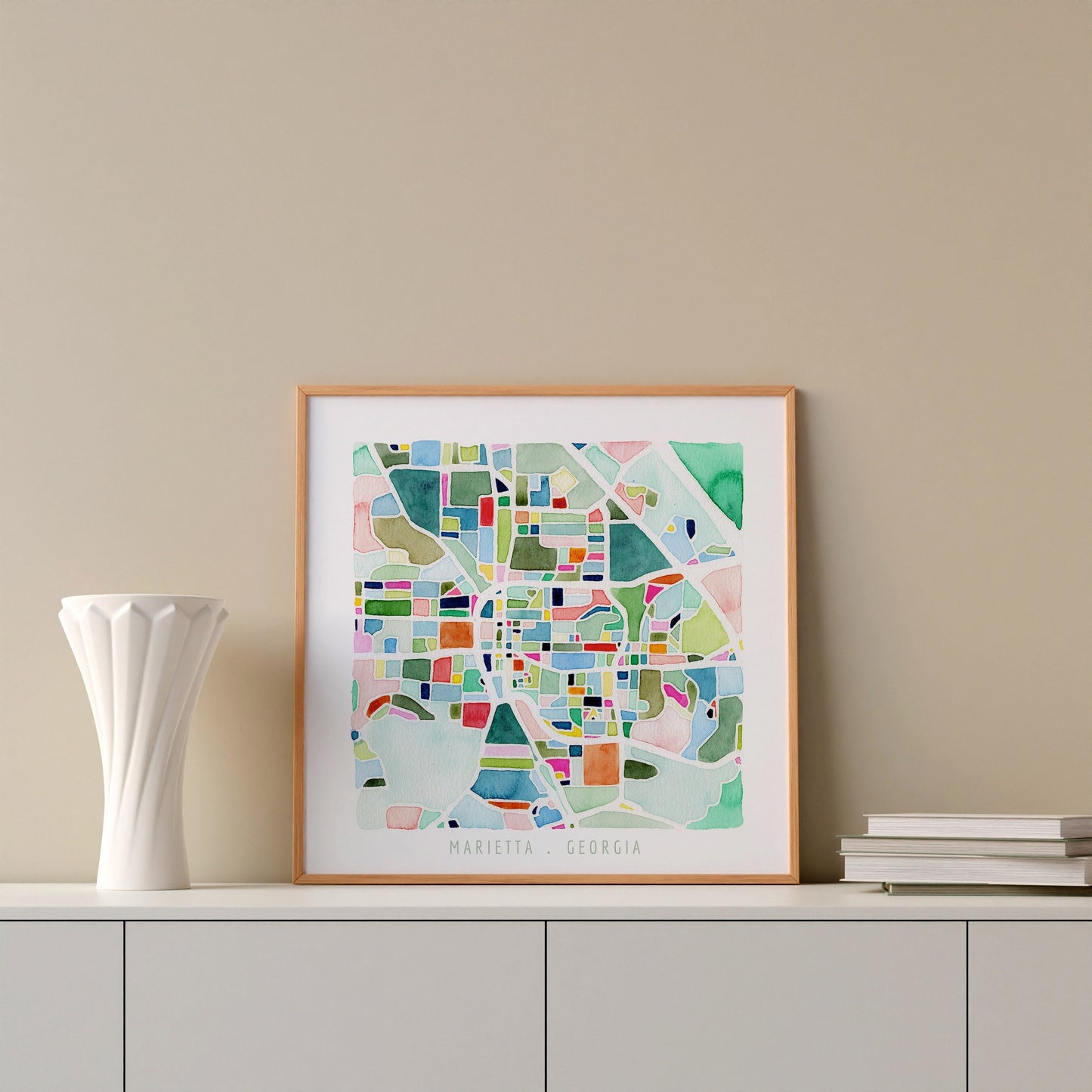 Marietta, GA map | Georgia watercolor painting | Housewarming gift