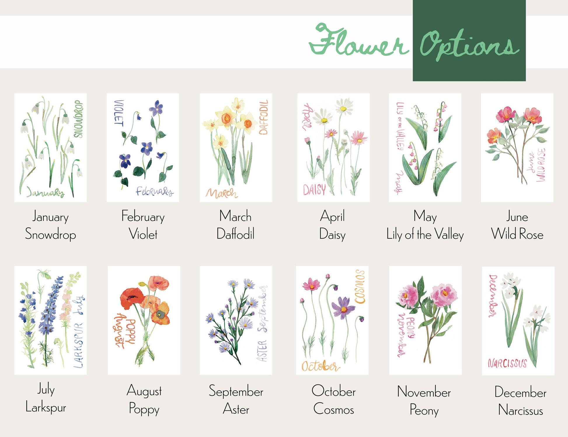 Cosmos birth flower simple watercolor print | October birthday month art | Mother's Day gift for her