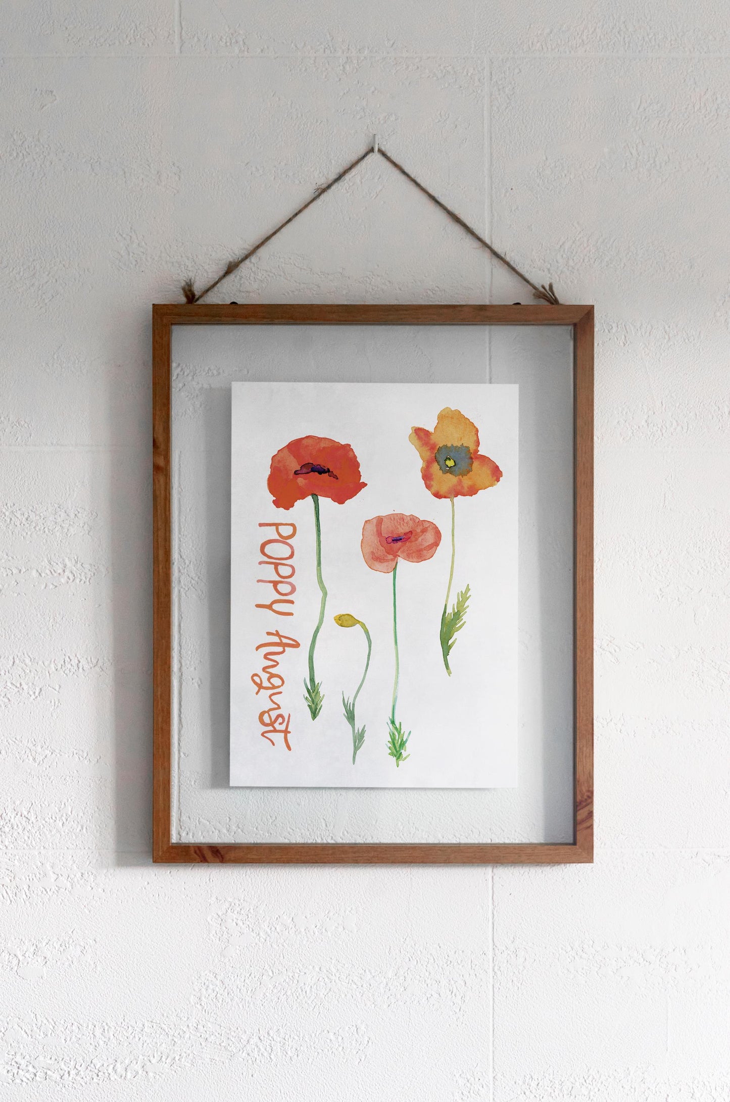 Poppy birth flower simple watercolor print | August birthday month art | Mother's Day gift for her