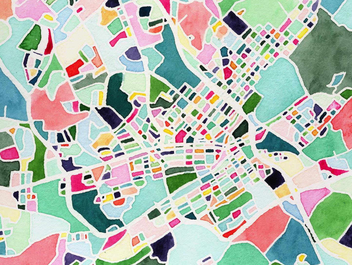 NEW Johnson City, TN city map | Tennessee abstract painting | Mosaic street map