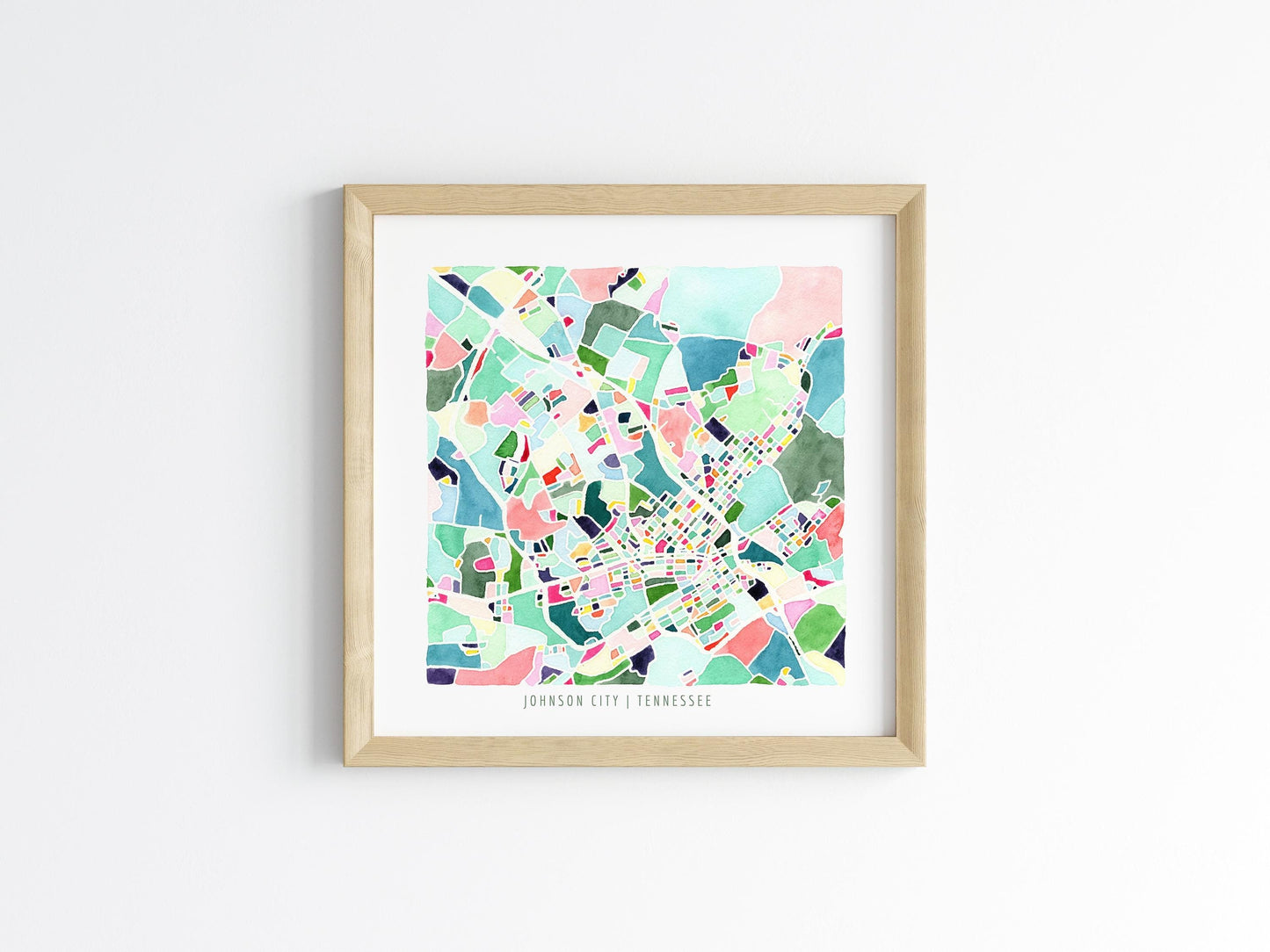 NEW Johnson City, TN city map | Tennessee abstract painting | Mosaic street map