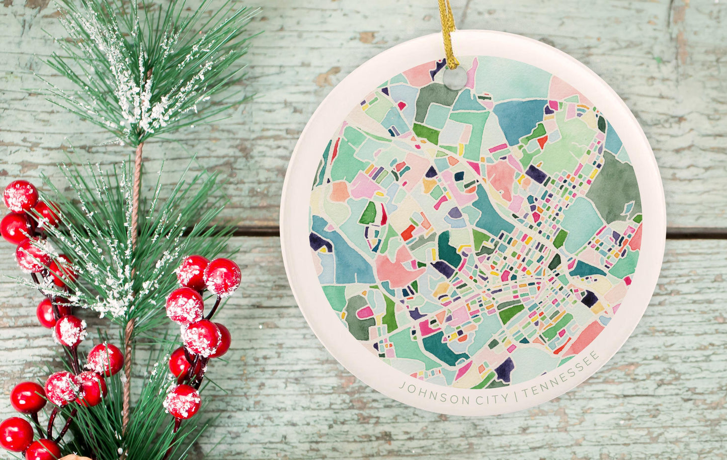 Johnson City TN Christmas Ornament | Elegant Ceramic Holiday Decoration