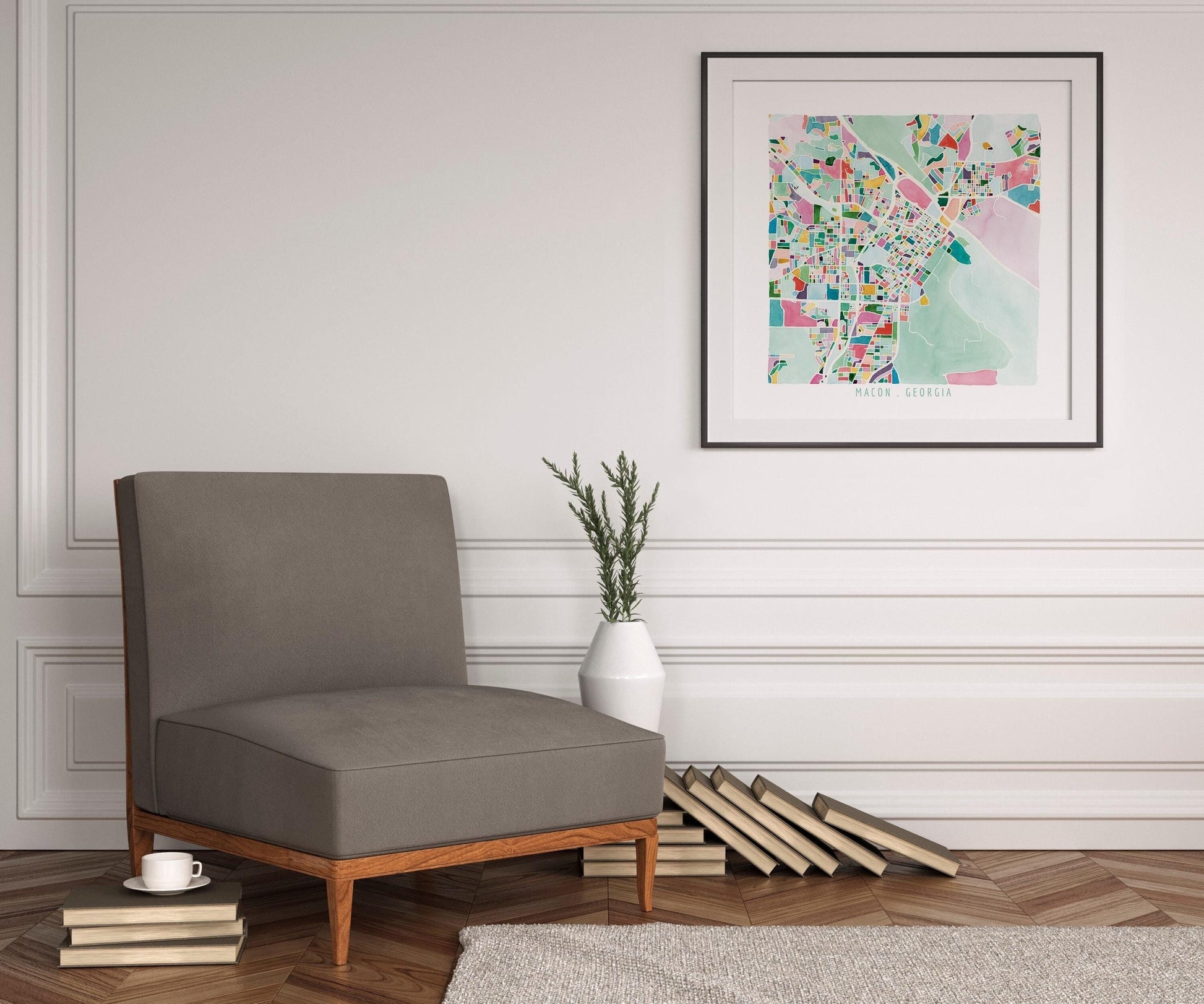 La Crosse, WI city map | Wisconsin abstract painting | Colorful street map