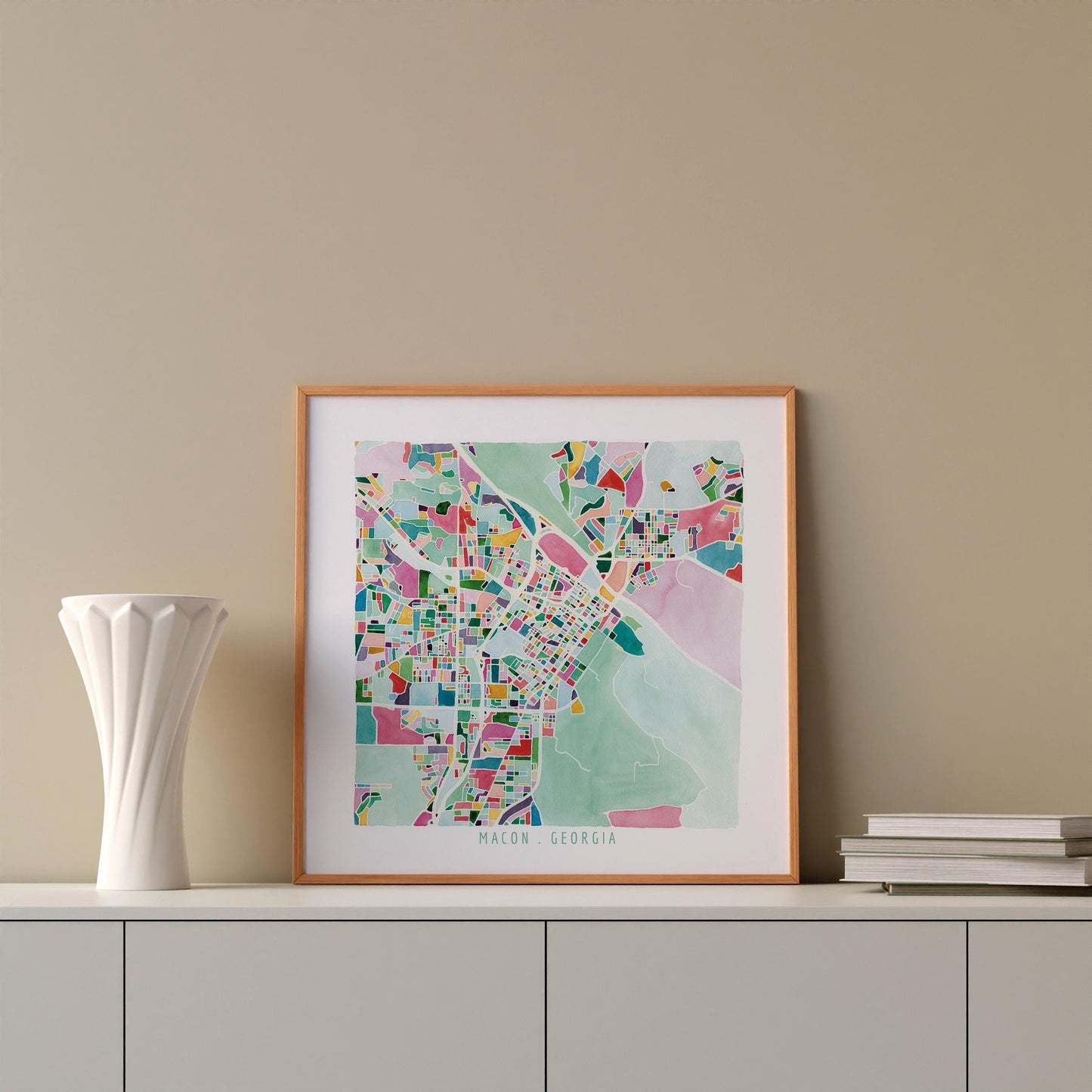 La Crosse, WI city map | Wisconsin abstract painting | Colorful street map