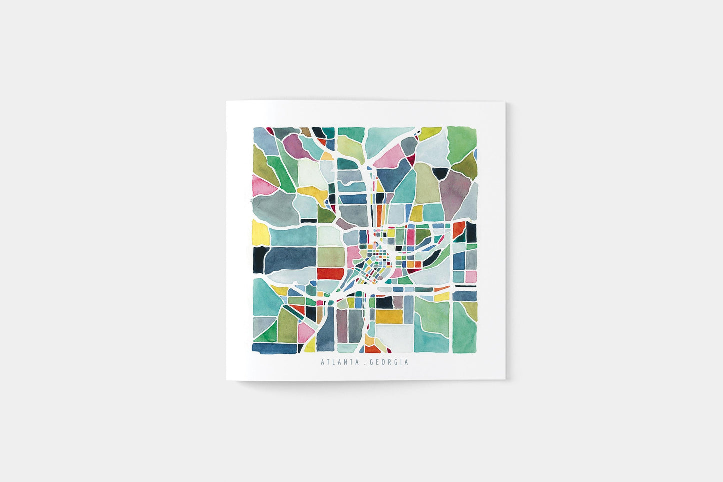 Atlanta, GA map | Georgia watercolor painting | Abstract art | Housewarming gift